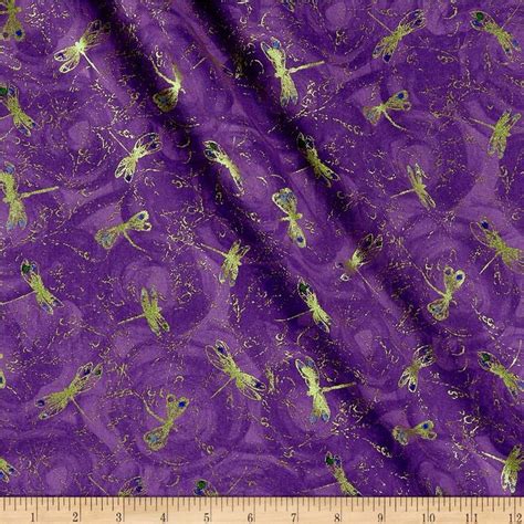 timeless treasures fly by night dragonflies mini metallic purple fabric|Timeless Treasures Dragonfly Fabric .